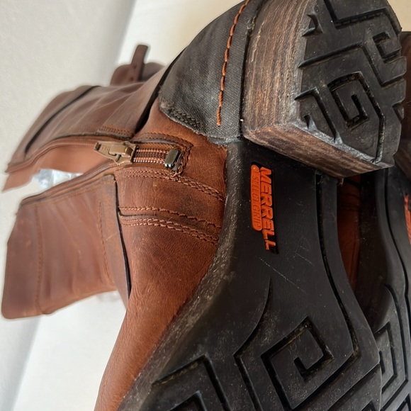 Merrell Women Oak leather Mid Calf Moto boot water resistant buckle harness 10.5 - Picture 16 of 16